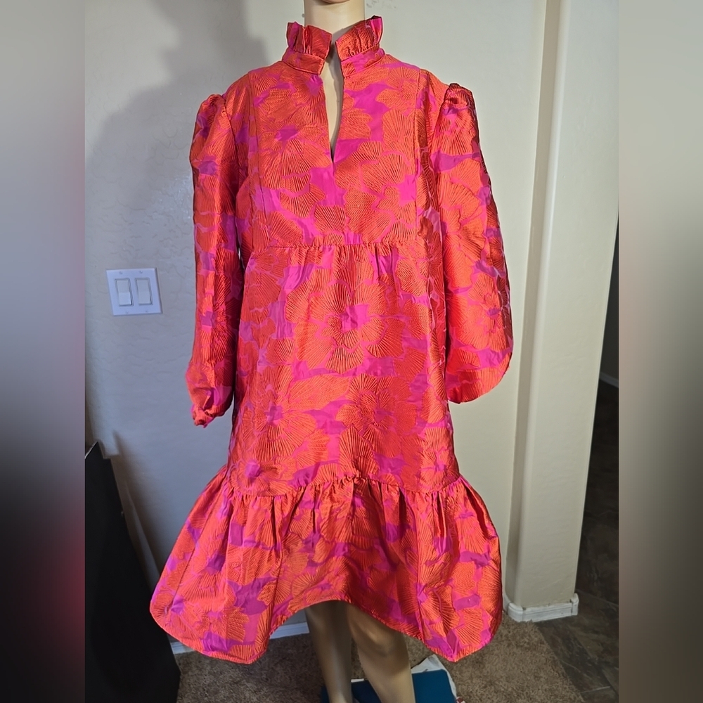 Tuckernuck Red Fil Coupe Palmerston Dress Floral Maximalista Showstopper Size XL